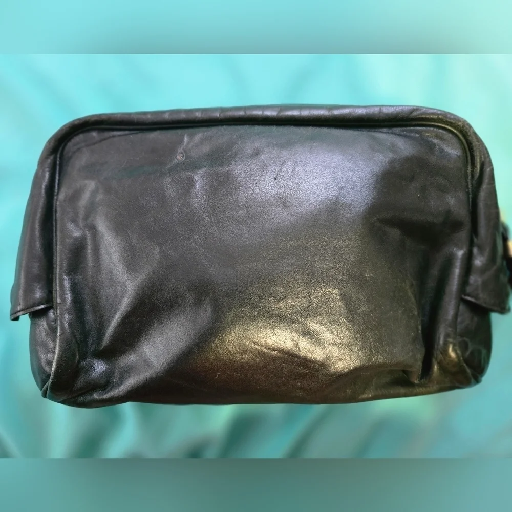 Loewe Black Leather Clutch with Wristlet